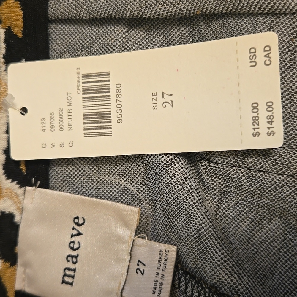 Maeve Black and Gold Patterned Boot Cut Pants - Picture 9 of 11